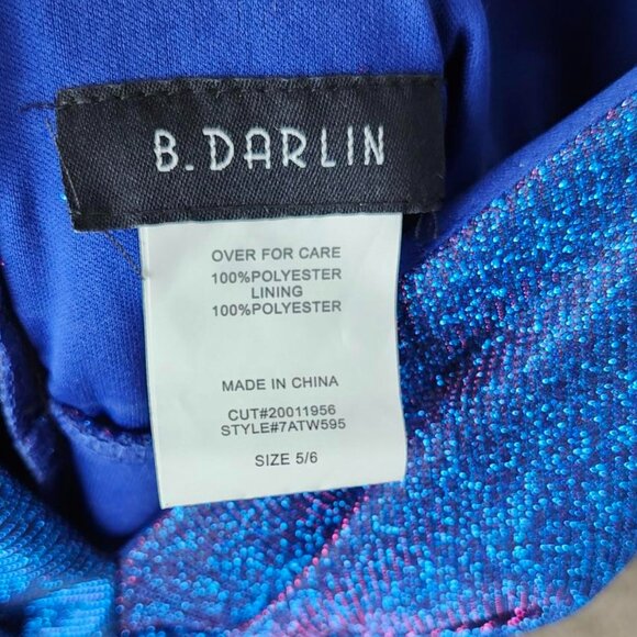 Blue, Juniors Glitter Knit Party Dress - Size 5/6 - Picture 5 of 6